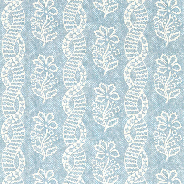 Zoffany Dabu Stripe Wedgwood Blue Wallpaper