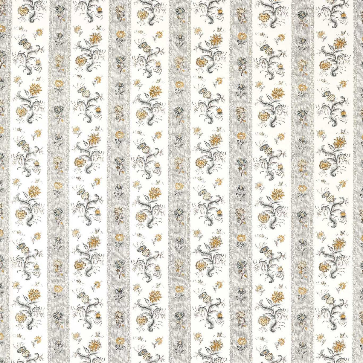 Zoffany Papaver Stripe Platinum/Sage Fabric