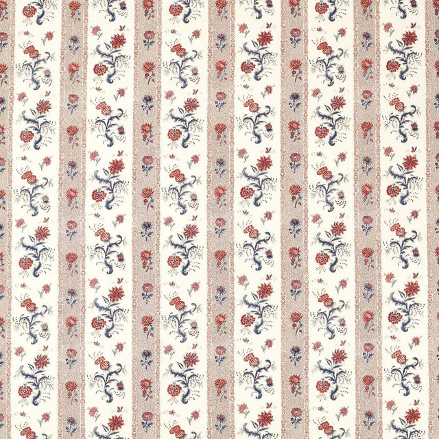 Zoffany Papaver Stripe Indigo/Madder Fabric