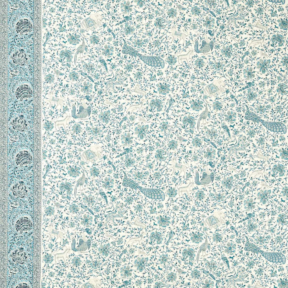Zoffany Mughal Menagerie Mazarine Blue Fabric
