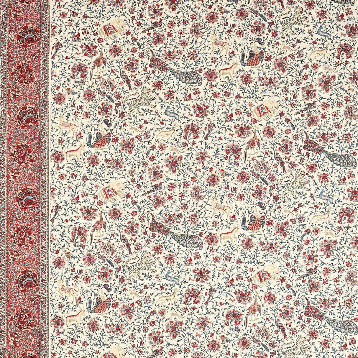 Zoffany Mughal Menagerie Indigo/Madder Fabric