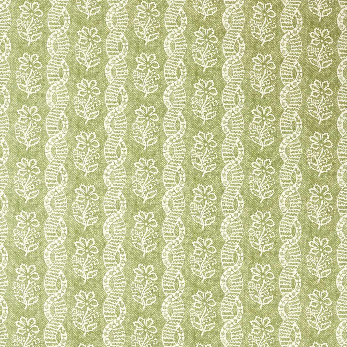 Zoffany Dabu Stripe Pale Olive Fabric