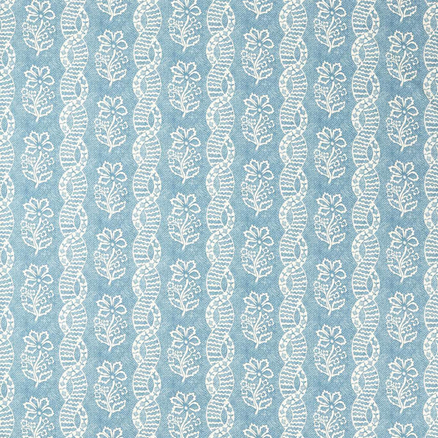 Zoffany Dabu Stripe Wedgwood Blue Fabric