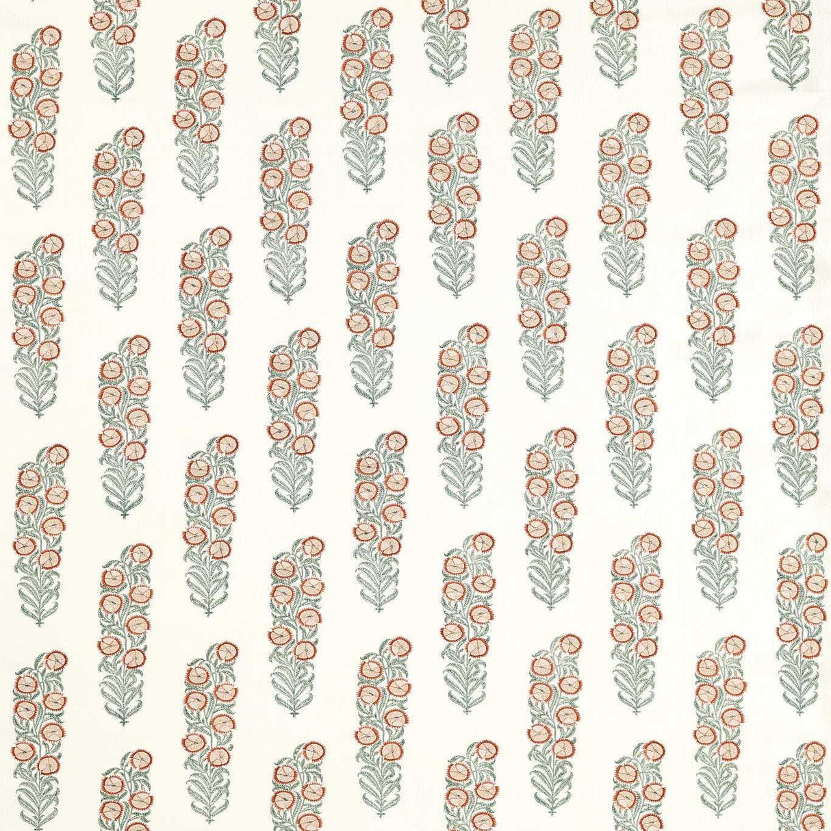 Zoffany Sanganeri Block Print Tuscan Pink/Eau de Nil Fabric