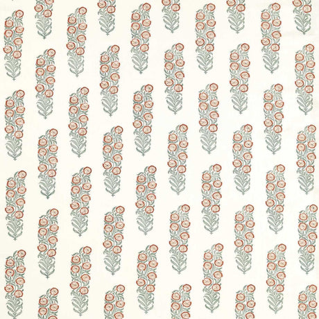 Zoffany Sanganeri Block Print Tuscan Pink/Eau de Nil Fabric