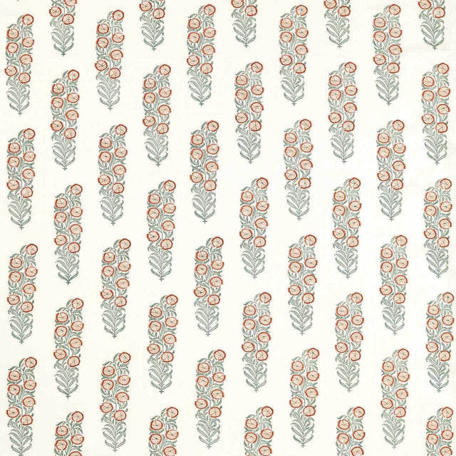 Zoffany Sanganeri Block Print Tuscan Pink/Eau de Nil Fabric