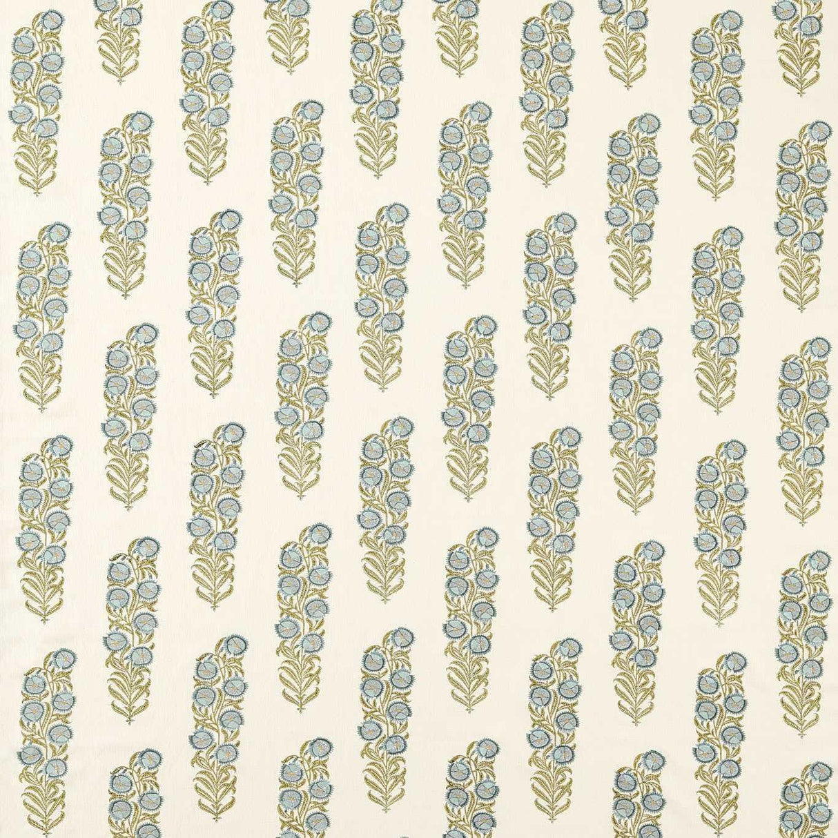 Zoffany Sanganeri Block Print Tempest/Olive Fabric