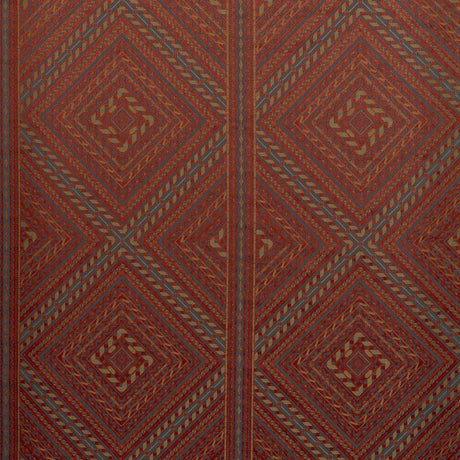 Zoffany Marquetry Trellis Venetian Red Fabric
