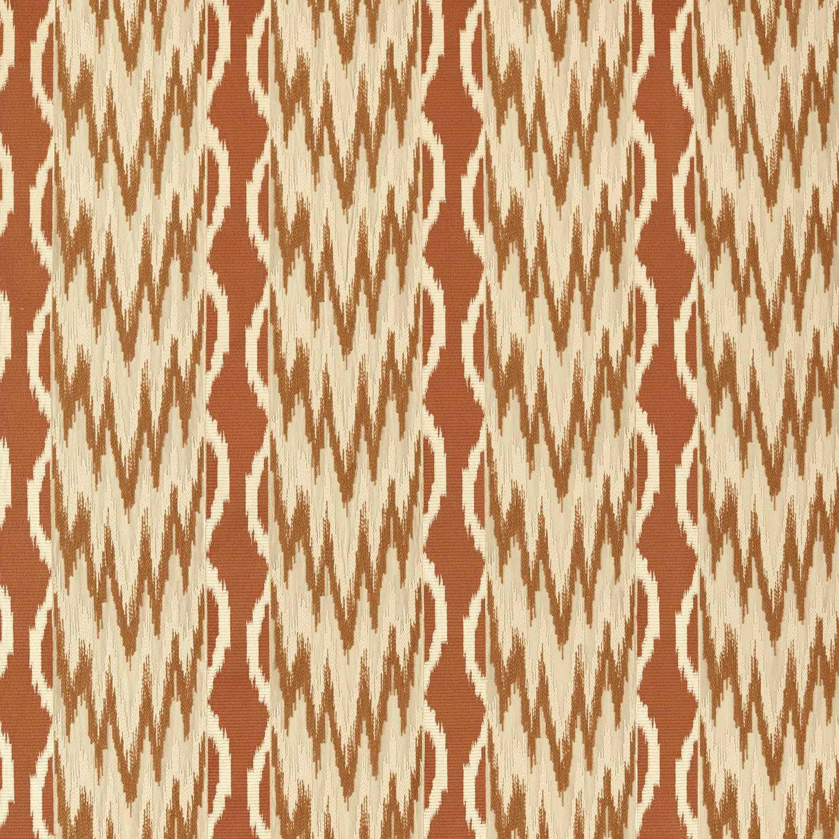 Zoffany Embroidered Ikat Stripe Amber Fabric
