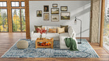 Bashian Artifact Hand Knotted 100% Wool Azure 2.5' x 8' Area Rug