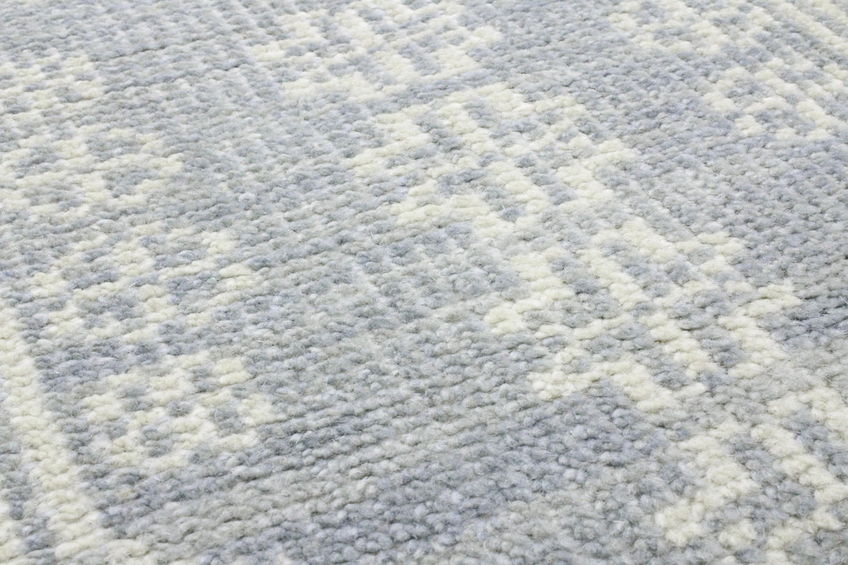 Bashian Artifact Hand Knotted 100% Wool Lt.Blue 2.5' x 8' Area Rug