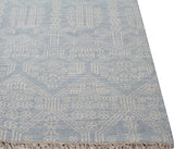 Bashian Artifact Hand Knotted 100% Wool Lt.Blue 2.5' x 8' Area Rug