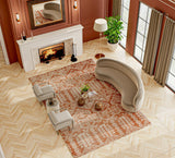 Bashian Artifact Hand Knotted 100% Wool Rust 2.5' x 8' Area Rug