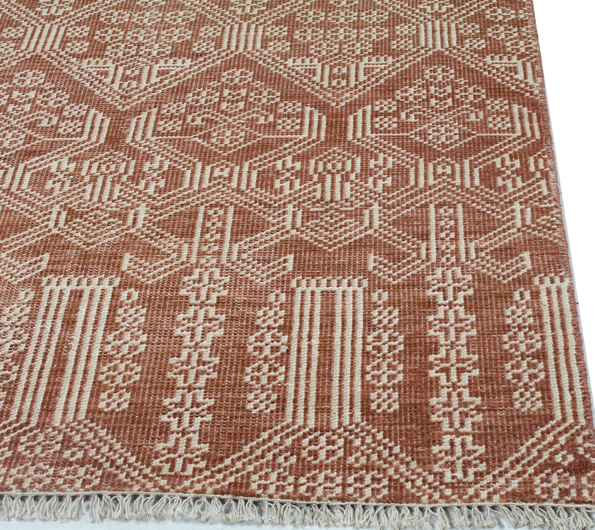 Bashian Artifact Hand Knotted 100% Wool Rust 2.5' x 8' Area Rug