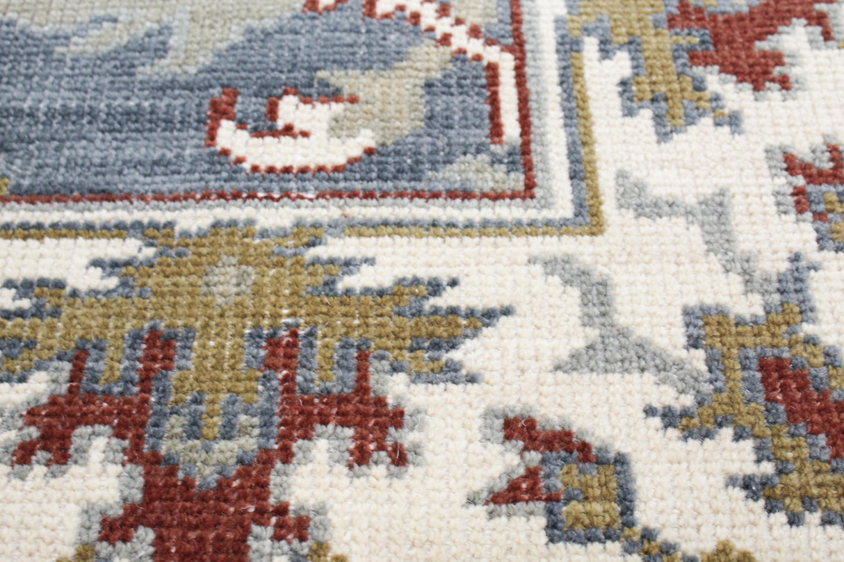 Bashian Artifact Hand Knotted 100% Wool Slate 2.5' x 8' Area Rug