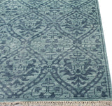 Bashian Artifact Hand Knotted 100% Wool Teal 2.5' x 8' Area Rug