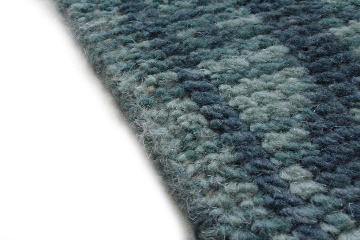 Bashian Artifact Hand Knotted 100% Wool Teal 2.5' x 8' Area Rug