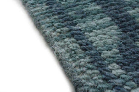 Bashian Artifact Hand Knotted 100% Wool Teal 2.5' x 8' Area Rug