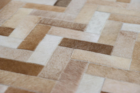 Bashian Santa Fe Hand Stitched Leather Camel 9' x 12' Area Rug