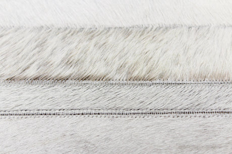 Bashian Santa Fe Hand Stitched Leather Grey 2.5' x 8' Area Rug