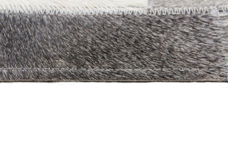 Bashian Santa Fe Hand Stitched Leather Grey 2.5' x 8' Area Rug