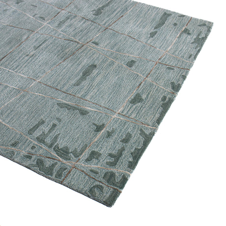 Bashian Larchmont Hand Tufted Wool And Viscose Aqua 2.5' x 8' Area Rug