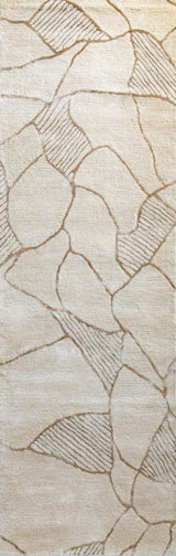 Bashian Larchmont Hand Tufted Wool And Viscose Beige 2.5' x 8' Area Rug