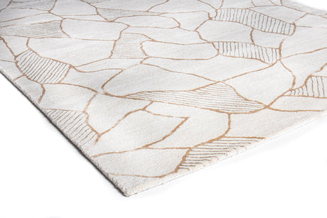 Bashian Larchmont Hand Tufted Wool And Viscose Beige 2.5' x 8' Area Rug