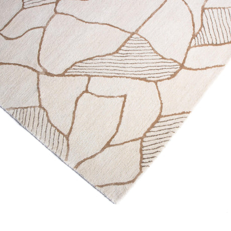 Bashian Larchmont Hand Tufted Wool And Viscose Beige 2.5' x 8' Area Rug