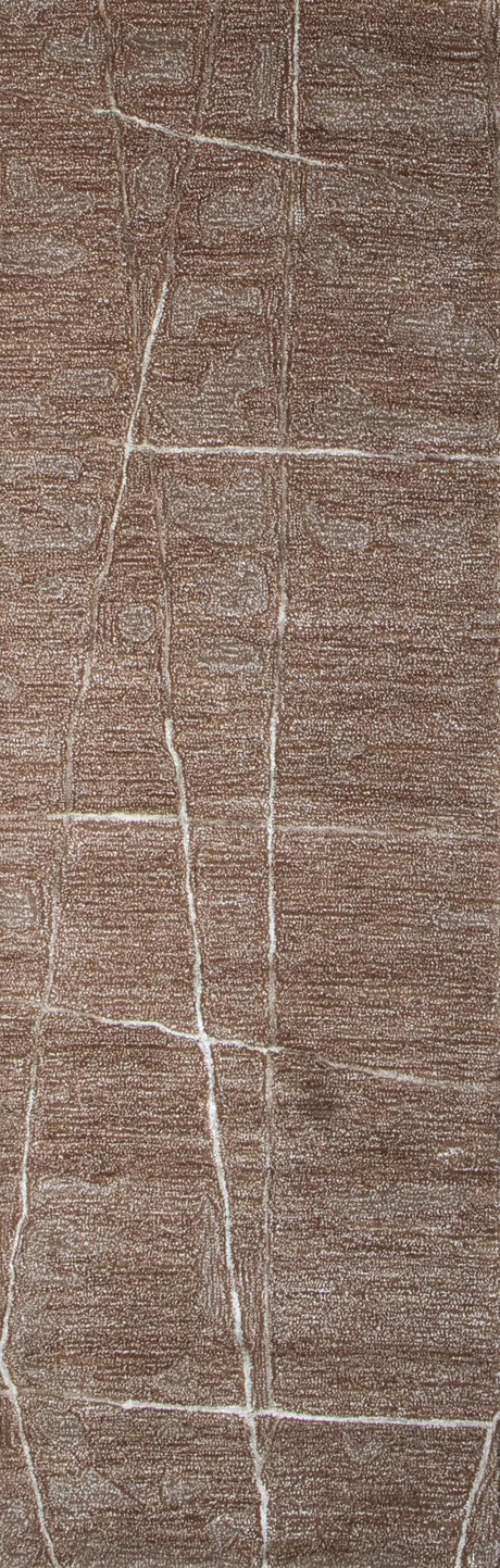 Bashian Larchmont Hand Tufted Wool And Viscose Cinnamon 2.5' x 8' Area Rug