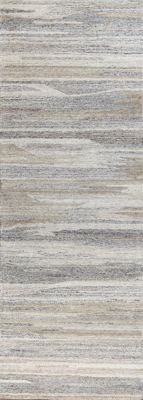 Bashian Larchmont Hand Tufted Wool And Viscose Stone 2.5' x 8' Area Rug