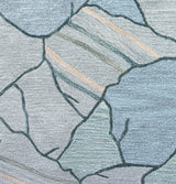 Bashian Larchmont Hand Tufted Wool And Viscose Teal 2.5' x 8' Area Rug