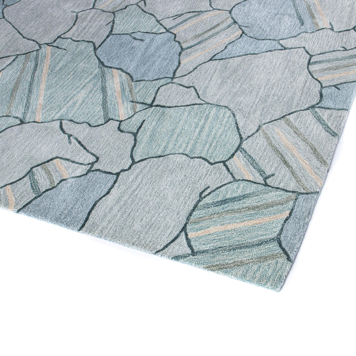 Bashian Larchmont Hand Tufted Wool And Viscose Teal 2.5' x 8' Area Rug