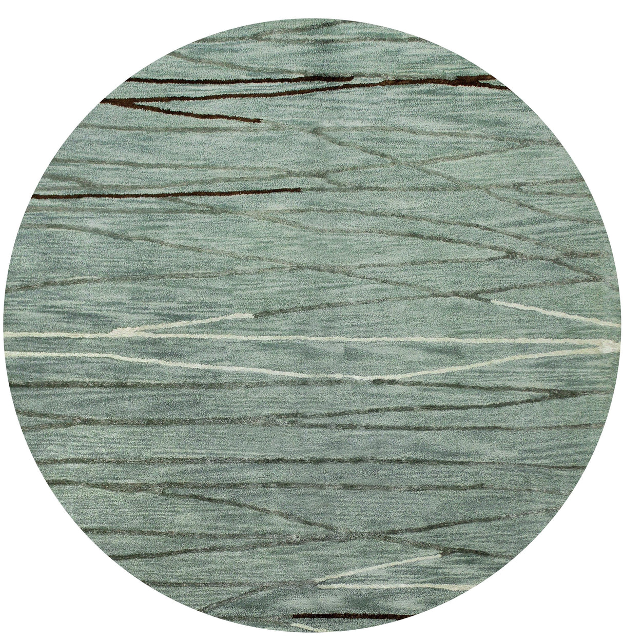 Bashian Greenwich Hand Tufted Wool And Viscose Aqua 6' x 6' Area Rug