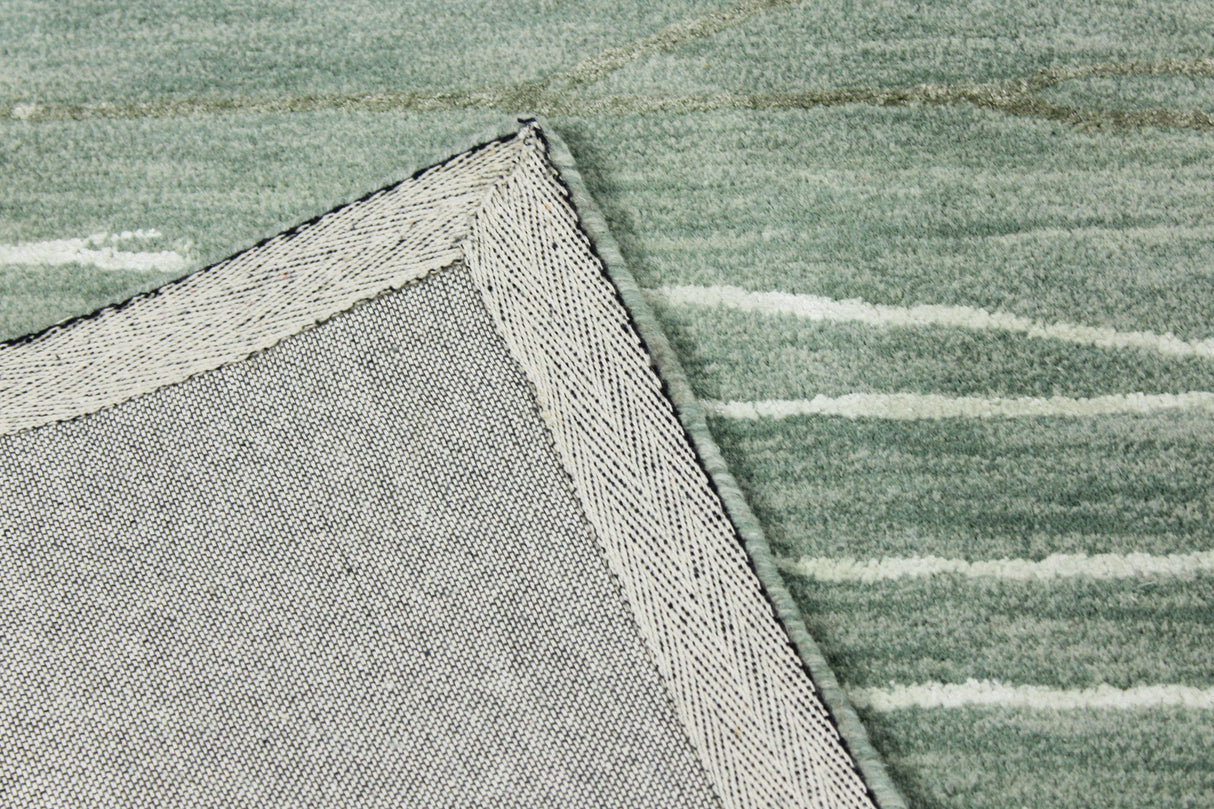 Bashian Greenwich Hand Tufted Wool And Viscose Aqua 6' x 6' Area Rug