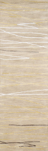 Bashian Greenwich Hand Tufted Wool And Viscose Beige 2.5' x 8' Area Rug