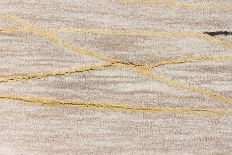 Bashian Greenwich Hand Tufted Wool And Viscose Beige 2.5' x 8' Area Rug