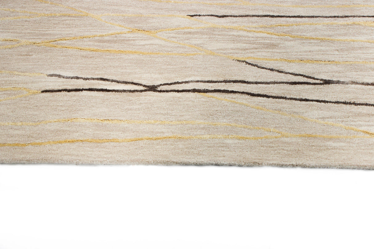 Bashian Greenwich Hand Tufted Wool And Viscose Beige 2.5' x 8' Area Rug