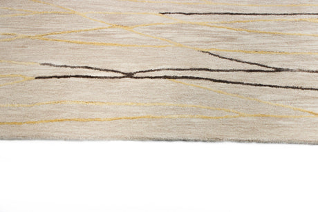 Bashian Greenwich Hand Tufted Wool And Viscose Beige 2.5' x 8' Area Rug