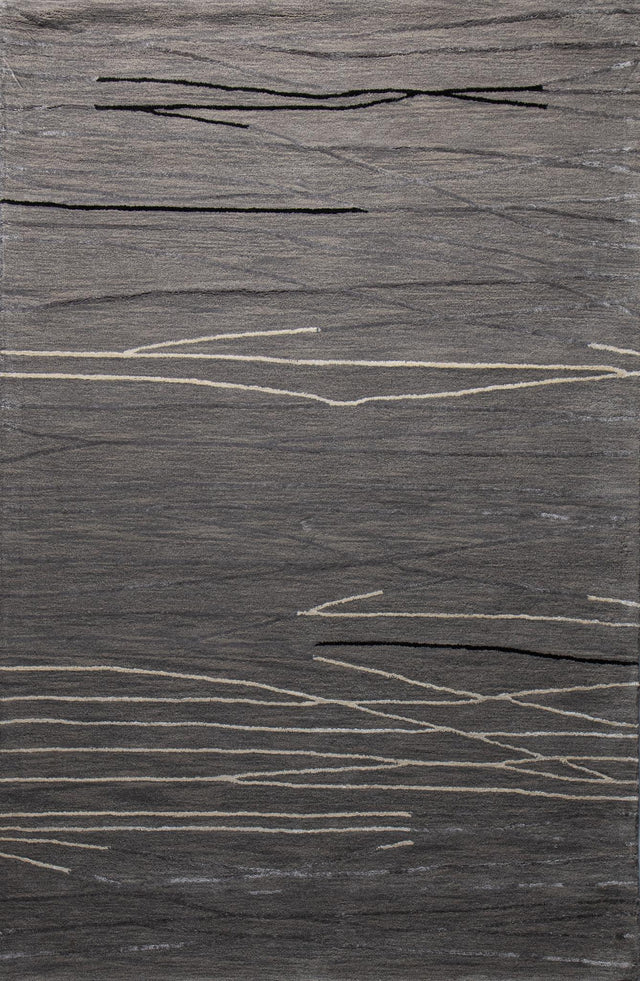 Bashian Greenwich Hand Tufted Wool And Viscose Grey 1.5' x 1.5' Area Rug