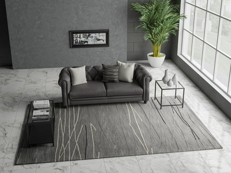 Bashian Greenwich Hand Tufted Wool And Viscose Grey 1.5' x 1.5' Area Rug