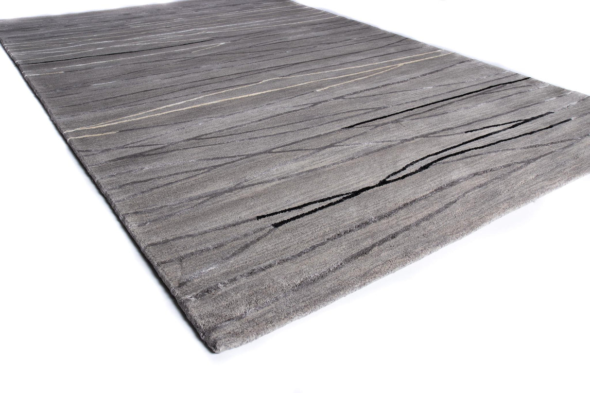 Bashian Greenwich Hand Tufted Wool And Viscose Grey 1.5' x 1.5' Area Rug