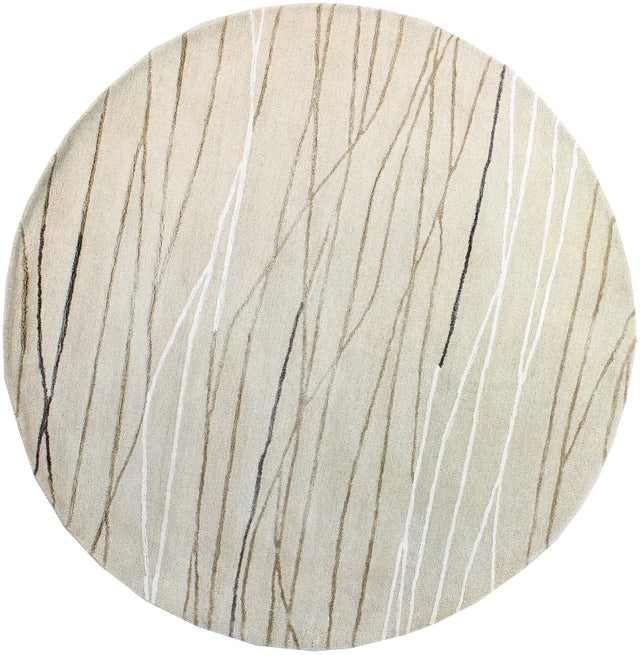 Bashian Greenwich Hand Tufted Wool And Viscose Ivory 8' x 8' Area Rug