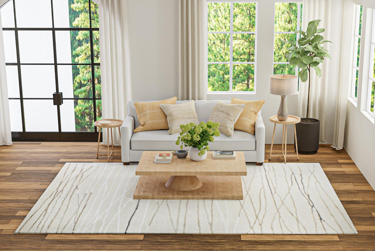Bashian Greenwich Hand Tufted Wool And Viscose Ivory 8' x 8' Area Rug