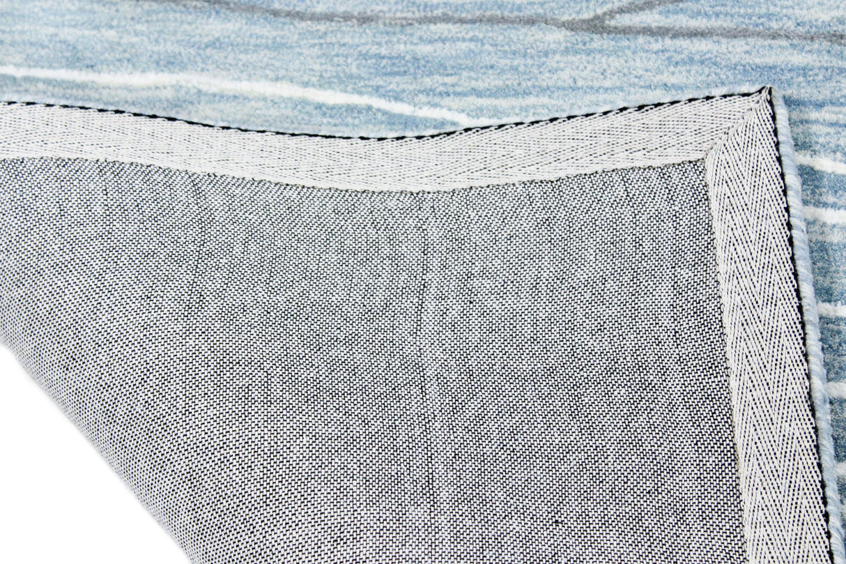 Bashian Greenwich Hand Tufted Wool And Viscose Lt.Blue 5.5' x 8.5' Area Rug