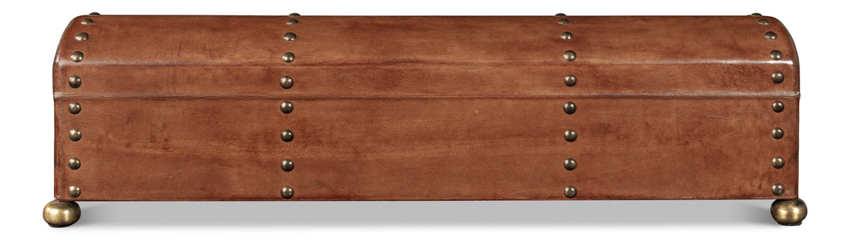 Sarreid Telescope Leather Box W/Tacks