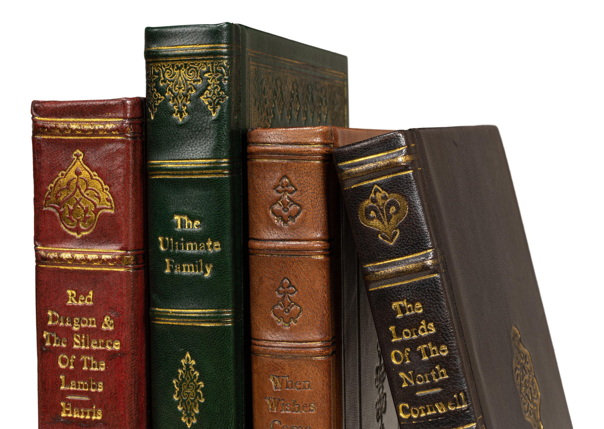 Sarreid Rebound Leather Books  Assorted  Set/12