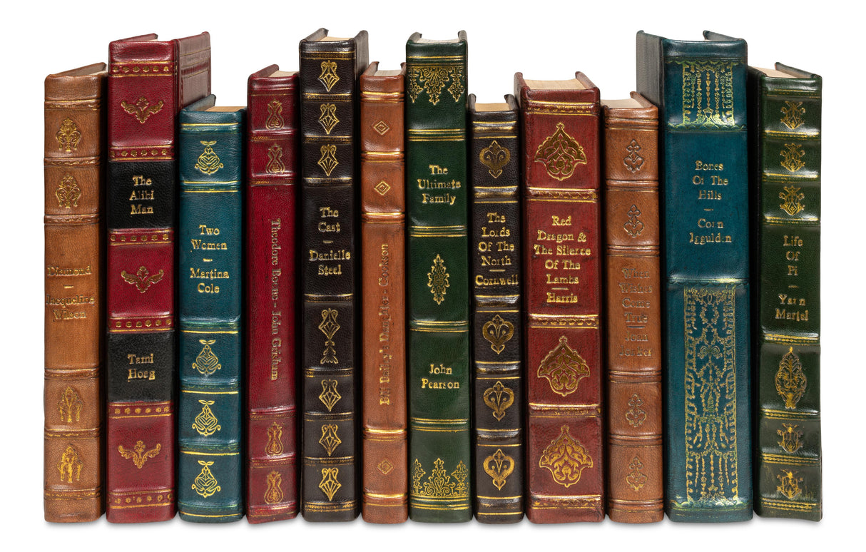 Sarreid Rebound Leather Books  Assorted  Set/12