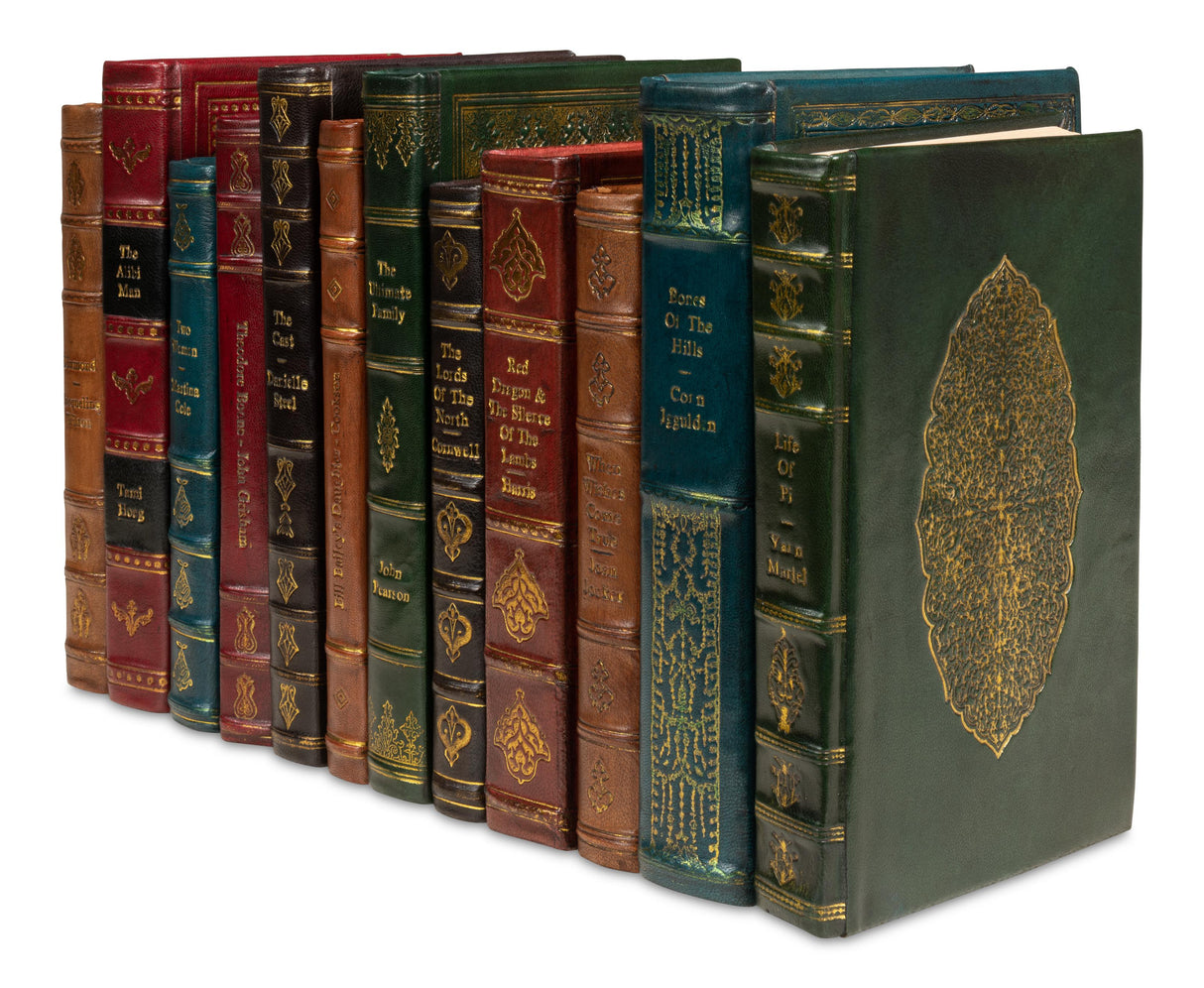 Sarreid Rebound Leather Books  Assorted  Set/12