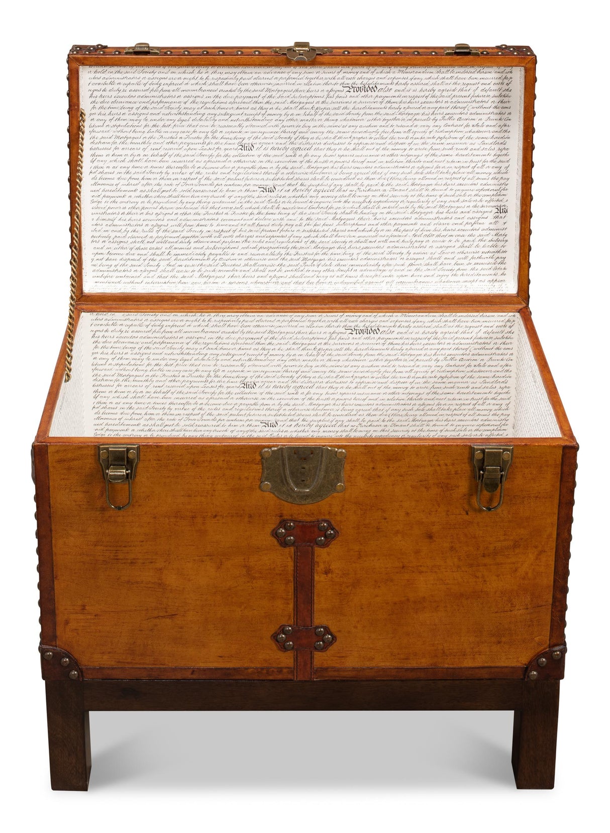 Sarreid Abilene Leather Box W/Stand